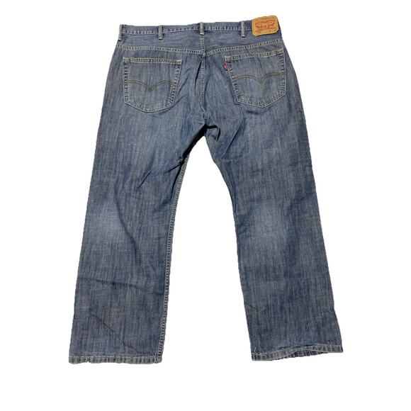 Levis 569 Jeans Mens Tag 38x30 Actual 40x28 Blue Straight Loose Baggy 90s Denim - Picture 3 of 14